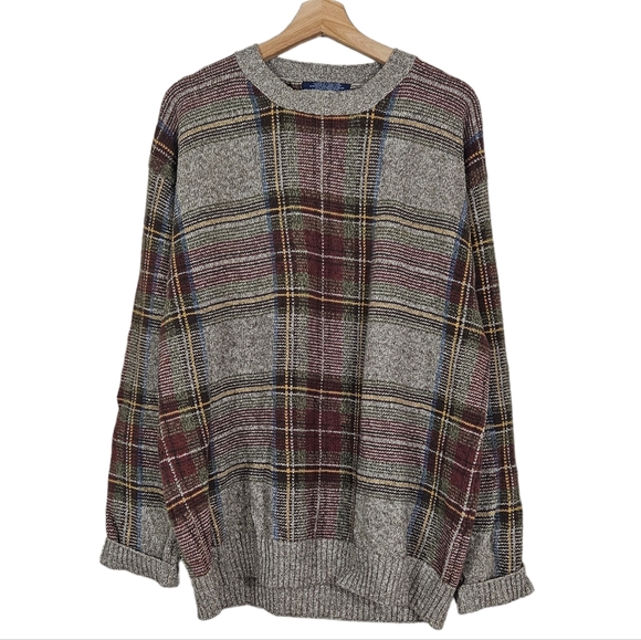 Tommy Hilfiger Other - Tommy Hilfiger Wool Blend Plaid Grandpa Sweater